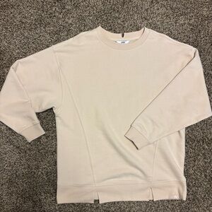 Women's JoyLab Oversized Crew Neck Cream /Tan -sz Small